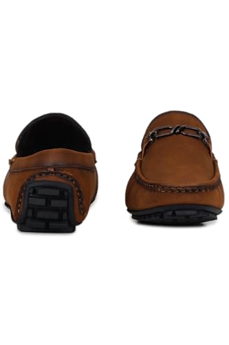 Image of OCIO Shoes Men's Driving Loafers OS1135 - Slip-On Leather Moccasins with Rubber Sole & Round Toe