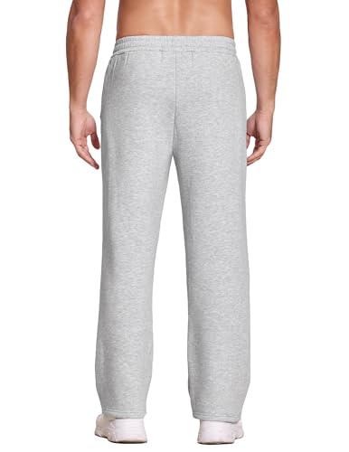 Deyeek Men's Fleece Lined Sweatpants Open Bottom Straight Leg Sweat Pants for Mens Loose Fit Joggers Sweatpants with Pockets2