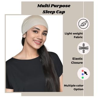 Image of The Headscarves Women Silky Soft Bamboo Viscose Sleep Cap for Hair Loss Chemo Headwear Skull Cap Free Size (Multicolor) (HS3 Multicolor)