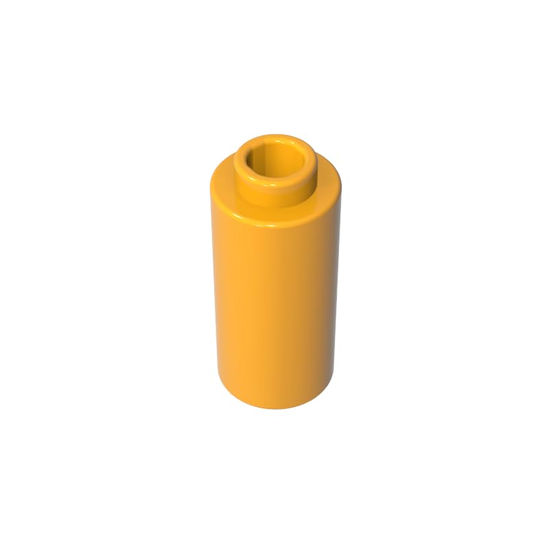 71075 Round Brick Brick Round 1x1x1 2/3 50 Pieces GDS-1574 Compatible with Lego Building Blocks Color:Chrome Gold