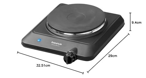Taurus Volcan Uno - Hornillo eléctrico portatil de 1500W, diámetro 18cm. 9 niveles temperatura. Cocina campistas/autocaravanas. - imagen 2