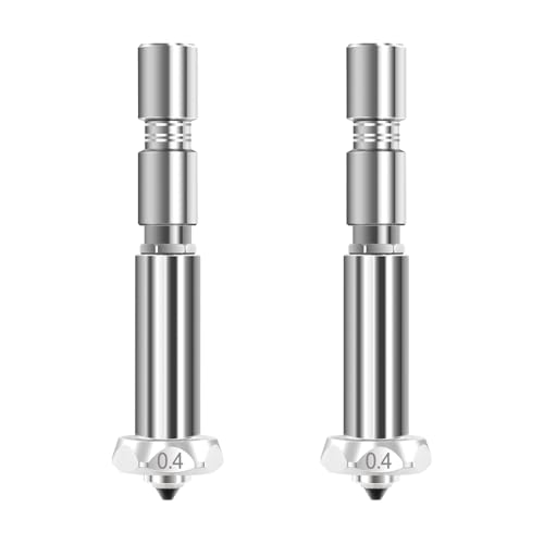 HIKUDIY 2 Piece Nozzle Set 0.4mm for Anycubic Kobra 3 Max - Quick Change High Speed Hardened Steel Nozzles with Integrat
