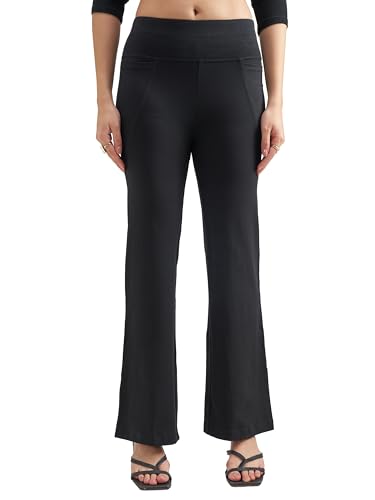 Image of Tokyo Talkies Women's Stretchable Bootcut Pants | High Rise Flared Trousers |Travel & Formal Wear|Workwear Trousers