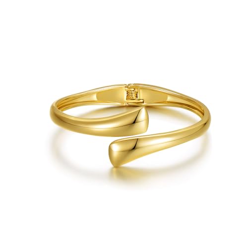 Elegance 11 designs Gold Plated Chunky Bangle Bracelets For Women Trendy Hinged Cuff Open Wide Gold...