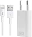 Produktbild OKCS Ladeset - 1 Meter 8 Pin Ladekabel + 1A Slim Netzteil kompatibel für iPhone 11, 11 Pro, 11 Max, XR, XS, XS Max, X, 8, 8 Plus, 7, 7 Plus, 6, 6s 6 Plus, 5, 5s, iPad 4, Pro, Mini, 2 - Weiß