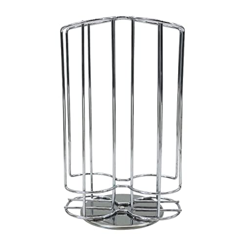 Fackelmann 42163 Porte capsule tassimo, porte dosette tassimo, porte capsule à café rotatif, Acier chromé, 28,5 x 17,5 cm, Gris