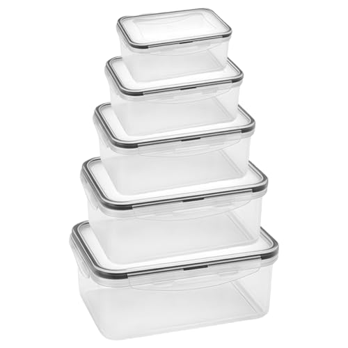 WANDGU 5er Set Mikrowellen Geschirr Mikrowellengeschirr mit Deckel PP Material(300ml 600ml 1000ml 1800ml 2800ml), Vorrats Dose Aufbewahrung zum Erhitzen, Aufbewahrungsbox für Lebensmittel, BPA frei