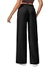 PINSPARK Women's Wide Leg Sweatpants Soft High Waisted Athletic Pants Straight Leg Workout Running Sweat Pant with 2 Pockets Black TM #4