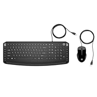 HP 200 Wired Keyboard and Mouse Set, Black