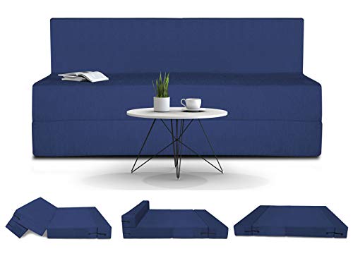 Image of Adorn India Easy Treno 3 Seater Sofa Cum Bed Sit & Sleep Perfect for Guest, Colour Blue, 5'x6', (1 Year Warranty)