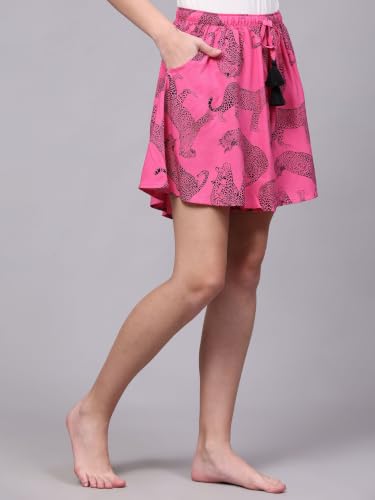 Image of B STORIES Women's Viscose Printed Lounge Culotte Shorts (Pack of 2)