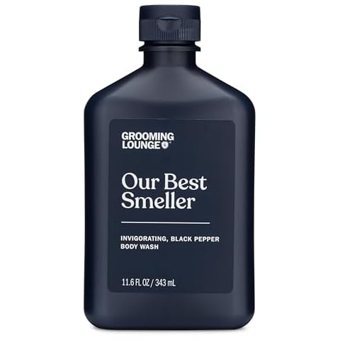 Grooming Lounge Our Best Smeller Body Wash - Moisturizing, Clarifying Foaming Shower Scrub - Fresh, Classic, Suave Fragrance of Acai, Aloe Vera, Seaweed, and Black Pepper - Dry Skin Defense - 11.5 oz Cover