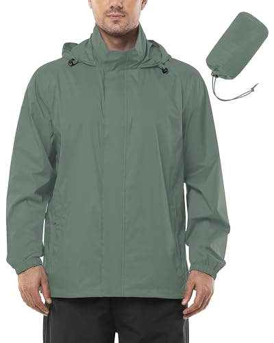 Outdoor Ventures Men's Rain Jacket Waterproof Lightweight Packable Raincoat