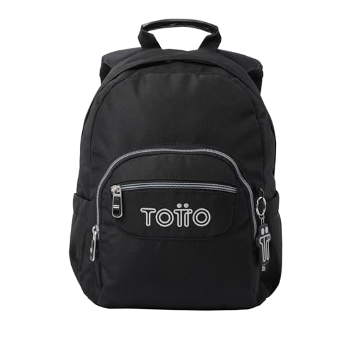 Totto Ma04eco003-2416j-n01, Zaino Unisex-Bambini e Ragazzi, Nero, S