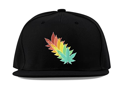 Casquette Fullcap marijuana retro vintage en coton noir visiere plate
