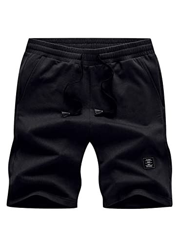 JMIERR Mens Cotton Sweat Shorts with 3 Pockets Workout Lounge Jogger Athletic Shorts 7 inch Inseam Running Shorts