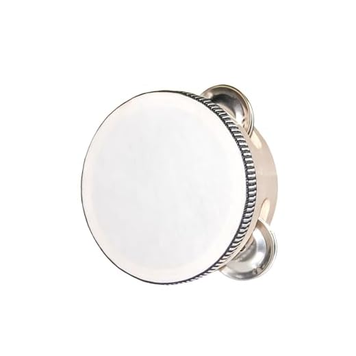 YAYUZEST Tambourine for Adults Hand Held Drum, Wooden Tambourine Metal Jingles Percussion Single Row Hand Drum for Church KTV Party Gifts (4 Inch)
