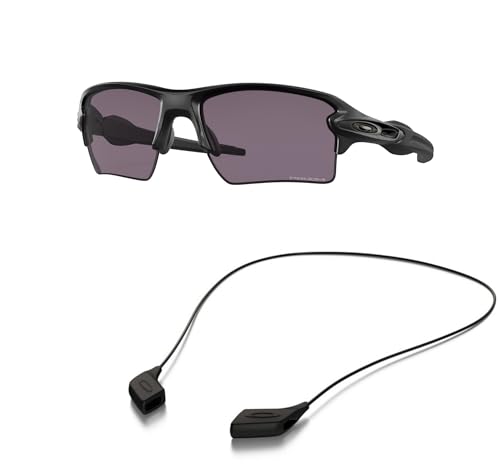 Oakley OO9188 Sunglasses Bundle: OO 9188 FLAK 2.0 XL 918879 Matte Black and Large Black leash Accessory kit2