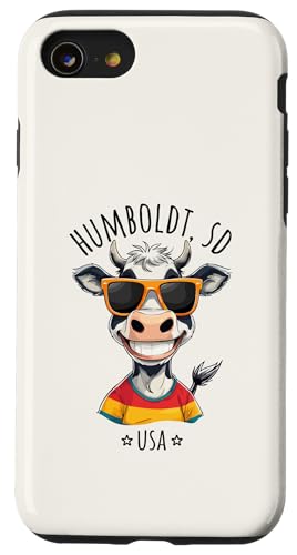 Divertido diseño de caricatura de vaca de Humboldt SD USA Carcasa para iPhone SE (2020) / 7 / 8