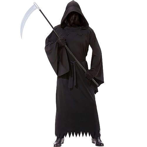 Mens Black Phantom Of Darkness Costume (Plus Size, 48-52) - 1 Set - Unique & Mysterious Design, Perfect for Halloween, Cosplay, & Parties