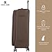 ROBERTO CAVALLI Luxury 3 Piece Luggage Set, Expandable Softside Suitcases with 8 Spinner Wheels, TSA Lock Large Suitcase Set for Men and Woman -Brown