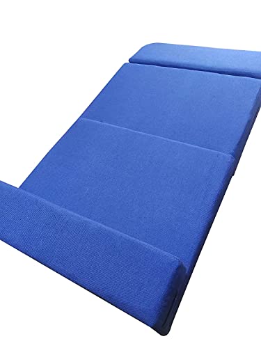 Image of Seater Folding Sofa Set Cum Bed for Home & Living Room | Mattress - Perfect for Guests | Jute Fabric (Royal Blue, 6x6 Feet)