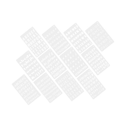 NUOBESTY 12blätter Teiliges Großes Buchstaben Zahlenschablonen Pet Vielseitige Malvorlagen Für Basteln Wand Heimdekoration Praktische Schablonen Für Diy Und Kreativarbeiten