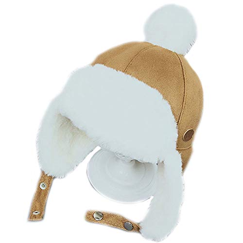 CHENGGUO Sombrero de Aviador para niños, Gorra de Caza para niños, Gorra Rusa, Adecuada para 1-4 años, Adecuada para Circunferencia de la Cabeza: 18.1in-19.6in (Color : Caqui)