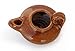 Biblical Herodian Clay Oil Lamp – Authentic Glazed Replica from The Time of Jesus in Jerusalem - Handmade Holy Land Christian Faith Gift
