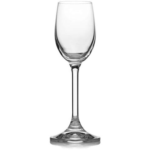 Crystalex Wine Glasses Set Of 6, Crystal Cordial Port Stemmed Red Wine Glass Set, Liquor Dessert Glasses 100% Lead-Free (65 ML) Cover