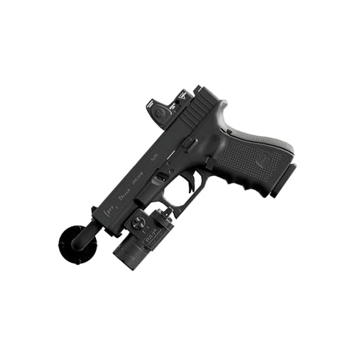 Hold Up Displays 90 Degree in Barrel Pistol Hanger Display, Handgun Wall Mount Concealed Storage for Safes, Cabinets, or Under Desk Easy Use Gun Hanger, Made in USA with Heavy Duty Steel