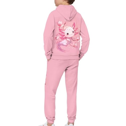 Yuuxorilu Boy's Casual 2 Piece Outfits Graphic Long Sleeve Hoodies Sweatshirts and Sweatpants Set4