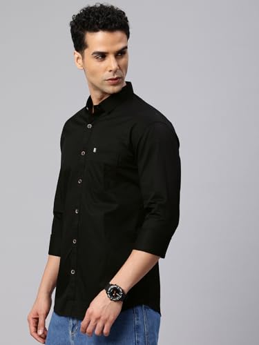 Image of Majestic Man Comfort Slim Fit Solid Pure Cotton Casual Shirt