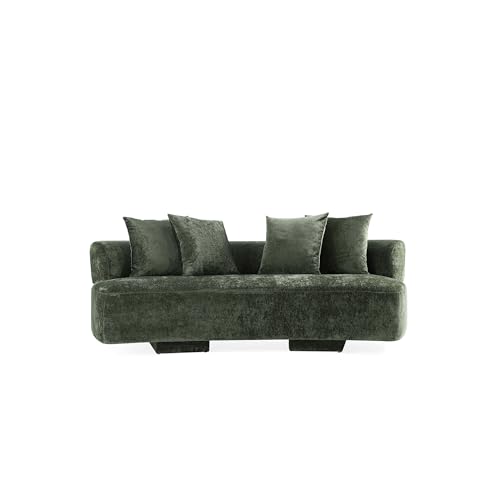 Manhattan Comfort Verandah 90.6” Chenille Sofa with Pillows