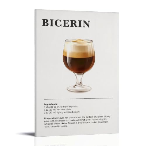 Impression sur toile Bicerin Coffee tableau décoration murale moderne chambre 20x30 cm