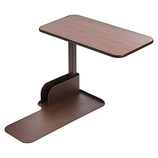 Drive Medical Seat Lift Chair Overbed Table, Walnut, Left Side