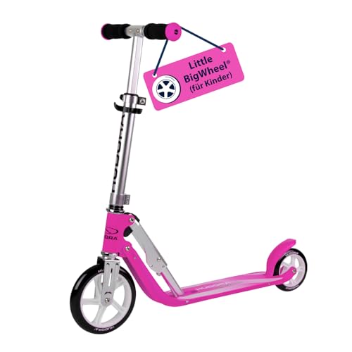 HUDORA Little BigWheel Scooter - Sicherer Aluminium-Roller für Kinder ab 3 Jahren - Höhenverstellbarer & zusammenklappbarer Cityroller für bis zu 100kg - Stabiler Tretroller mit großen Reifen
