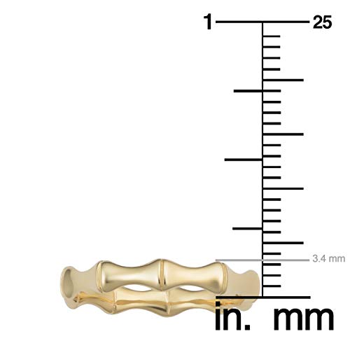 Kooljewelry 14k Yellow Gold 3.4 mm Bamboo Ring3