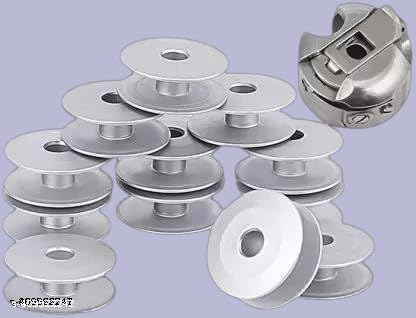 Combo- (12-Pcs) Aluminium Bobbin & (1-Pcs) Bobbin Case For Industrial & Domestic Sewing Machines