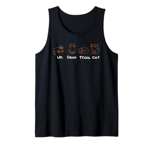 Funny French Teacher - Un Deux Trois Cat Tank Top