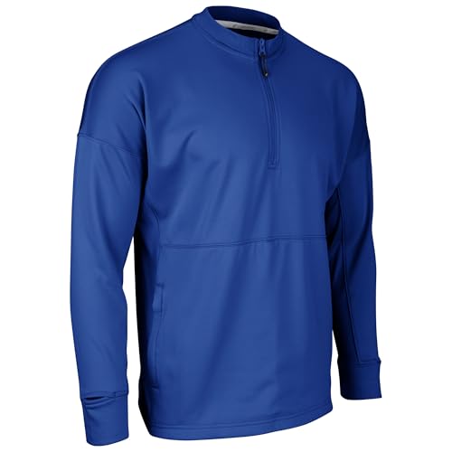 CHAMPRO Lineup Fleece Men's 1/4 Zip Crew, Men's Medium, Royal