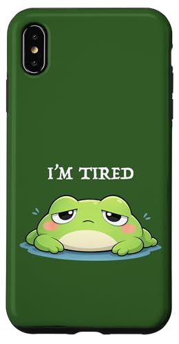 I'm Tired Sleepy Frog ��G�l���M�[���[�h ���킢�� ���킢�� ���w �X�}�z�P�[�X iPhone XS Max �p