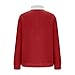 Winter Clothing for Women Sherpa Pullover Fleece Zip Lapel Collar Sweatshirt Fall Fashion Fuzzy Faux Warm Tops Red 2XL