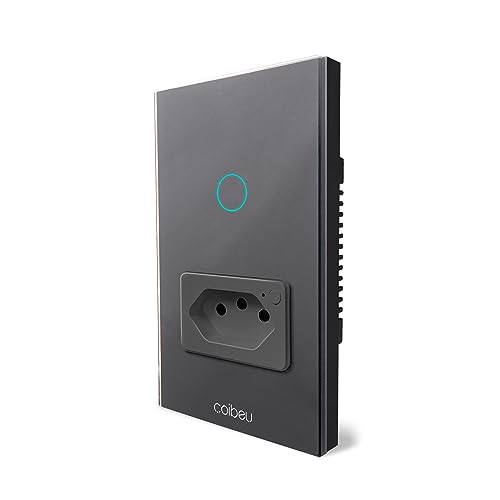 Interruptor Inteligente WiFi com Tomada, Interruptor Smart Sem Fio Doméstico Multifuncional, Control