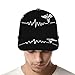 Fashionable Baseball Cap Dad Cap for Boys and Girls - Love Heart Nurse Heartbeat Black and White Adjustable Breathable Golf Cap Outwear