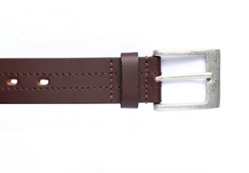 Smith's Archive Men’s Genuine Leather Belt, Sturdy Metal Buckle,Many Holes4