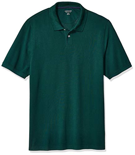 Amazon Essentials Men's Regular-Fit Cotton Pique Polo Shirt, -Evergreen, X-Large