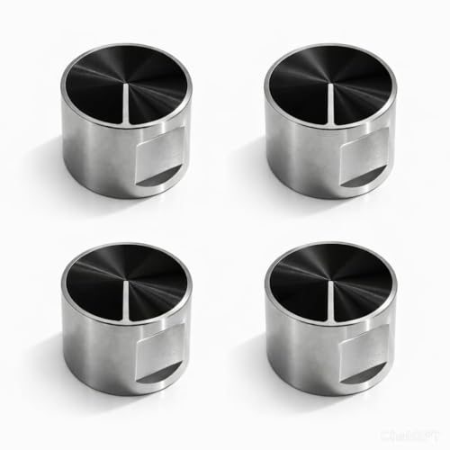 Image of Everflame Universal Gas Stove Burner Knob | Premium Aluminium Finish Control Knobs | Heavy Duty Metal Replacement Knobs for LPG & PNG Gas Stove | Heat Resistant + Easy Grip & Durable (Pack of 4)
