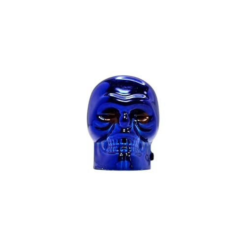 cyclingcolors 4 x Tapas de Válvula Calavera de Plástico para Válvulas Schrader de Bicicleta, Motocicleta, Coche, Quad y E-Scooter, Azul miniatura 2