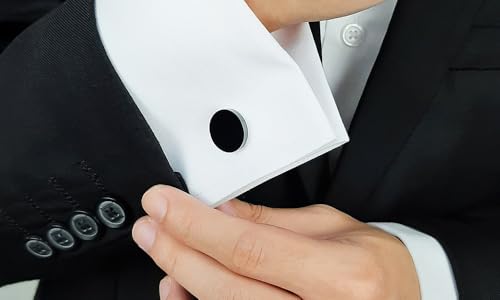 Mancuernillas redondas clásicas para hombre miniatura 7